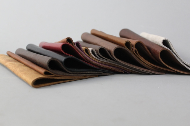 colourful leather swatches in various colours